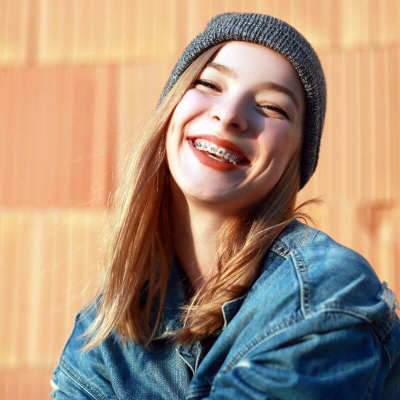 Young Woman With Braces